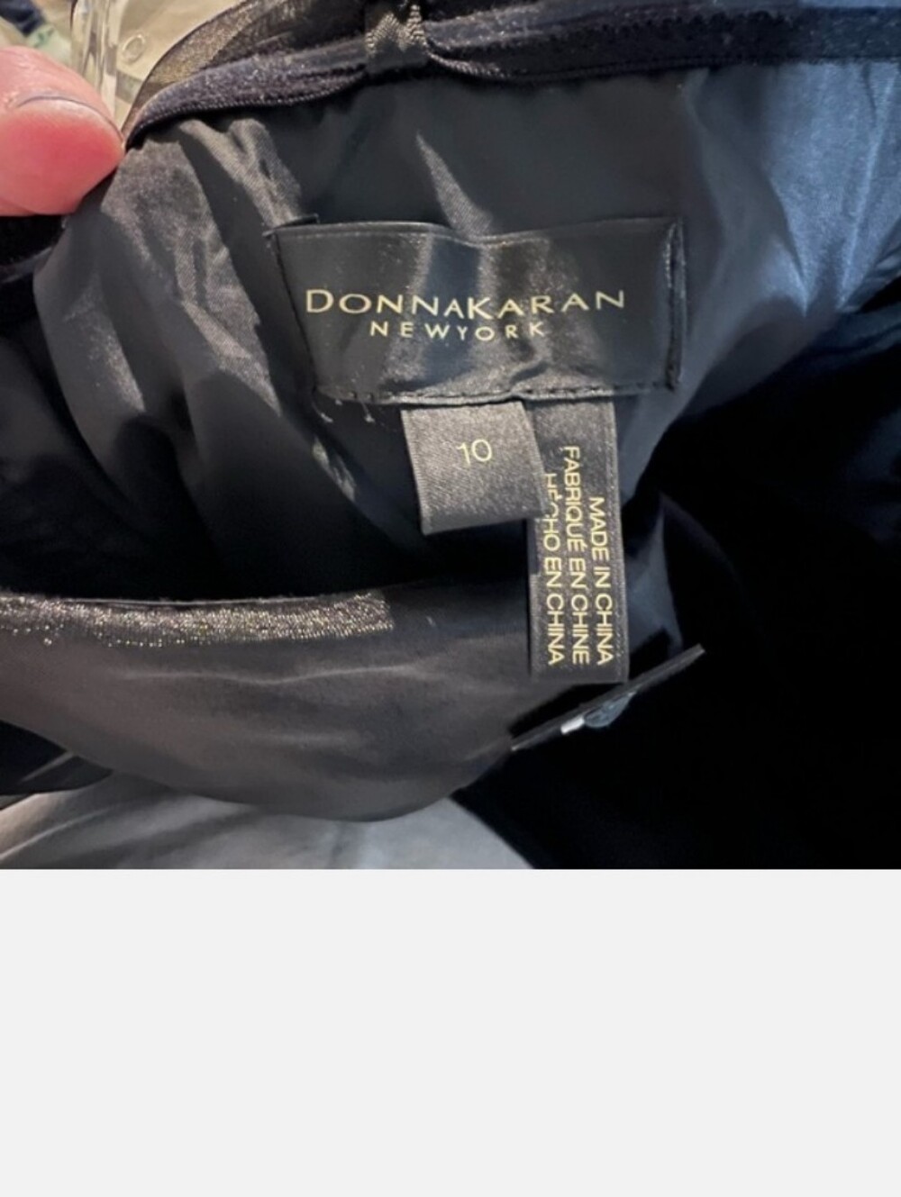 NWT Donna Karan Black Strapless Gown with Bow Waist - Picture 2 of 6